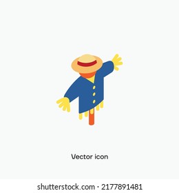 3D Scarecrow vector icon. Premium quality.