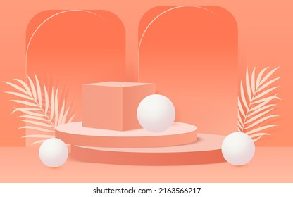3d scene, abstract background for product display, vector illustration