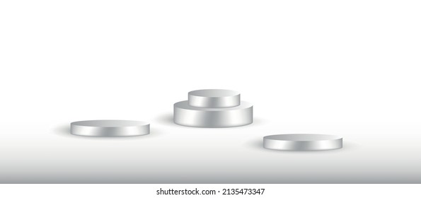 3D-Szene auf weißem Hintergrund für Produktdesign-Muster und Vorlage.
Podium.