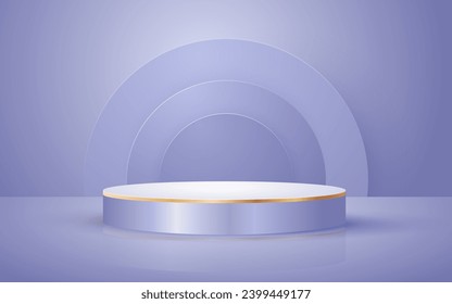 3d scene round podium pastel purple background for cosmetic product presentation mockup show