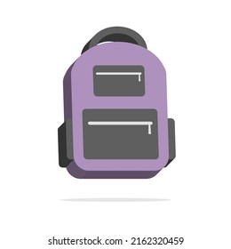 3d school backpack in minimal cartoon style