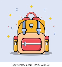 3D School Bag icon Design, vector Design.