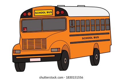 3d School bus isolated on white background