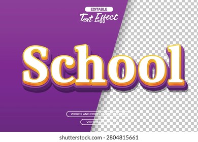 3d School editable text effect
