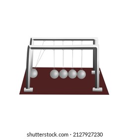 3d, science, physics , newton’s cradle,vector illustration 