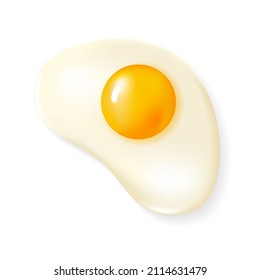 3 quinquies huevos revueltos realistas aislados en fondo blanco. Ilustración de material vectorial. 