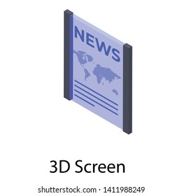 
3d screen technology isometric icon 
