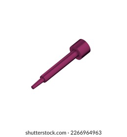 3D screw tool with isolated white, vector illustration.