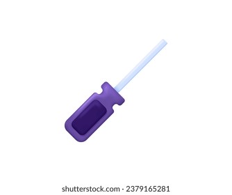 3D screwdriver illustration. equipment. a tool used to tighten or loosen screws. symbol or icon. Minimalist 3D design. vector elements. white background