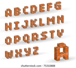 3D Scribble Brick Alphabet letters