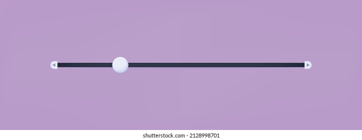 3d scrollbar, vector illustration. Volume, brightness. Panel slider bar switch control. Concept user interface, Minimum or maximum adjustment button. Horizontal drag shape, level, scale. Loading bar 