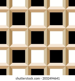 3d Seamless abstract checkered pattern. Vector Illustration.
