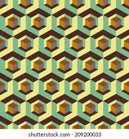 3d seamless abstract with hexagonal elements. Vector illustration. 
