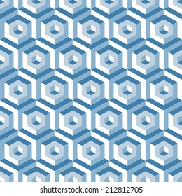 3d seamless abstract with hexagonal elements. Vector illustration. 
