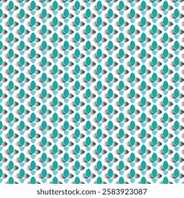 3D seamless floral pattern. Flowers scattered over a white background. Stock vector for printing on surfaces. Seamless Pattern for fabric print