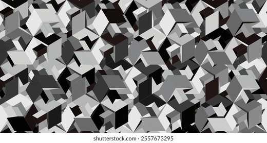 3d seamless geometric pattern. black and white cube background, vector, illustration.