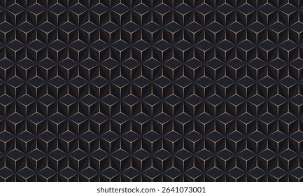 3D Seamless Geometric Pattern Gold Cube Abstract Texture new 2025 trendy 