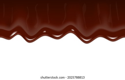 3D Seamless Pattern Of Chocolate Mass Flow Advertising Template. EPS10 Vector