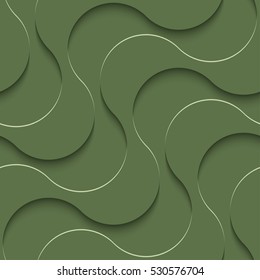 Patrón sin foco 3D en color Kale. Fondo del vector inclinable neutro para el diseño de materiales. Kale es color de 2017 año.
