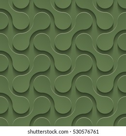 3D Seamless Pattern in Kale Color. Neutral Tileable Vector Background for Material Design. Kale is color of 2017 year.