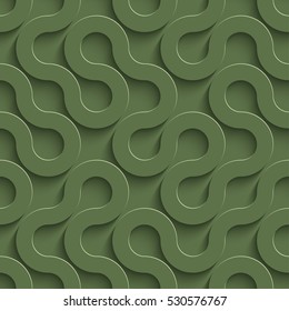 3D Seamless Pattern in Kale Color. Neutral Tileable Vector Background for Material Design. Kale is color of 2017 year.