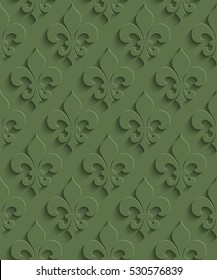 3D Seamless Pattern in Kale Color. Neutral Tileable Vector Background for Material Design. Kale is color of 2017 year.