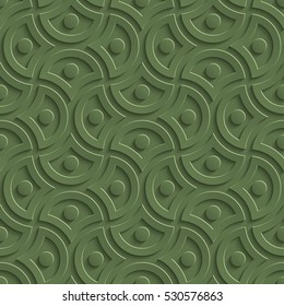 3D Seamless Pattern in Kale Color. Neutral Tileable Vector Background for Material Design. Kale is color of 2017 year.