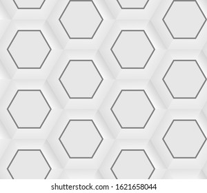 3D seamless wall or floor geometry background natural daylight.Concrete geometric modules. Endless texture vector illustration 