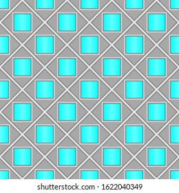 3D seamless wall or floor geometry background natural daylight.Concrete geometric modules. Endless texture vector illustration 
