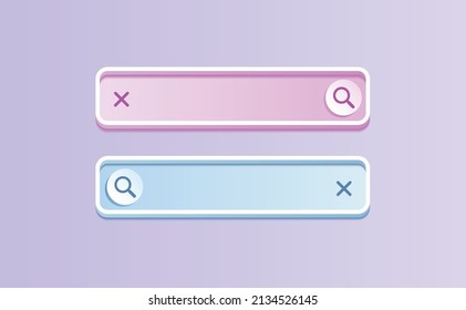 3D search bar. Browser button for website and UI design. Search form template. Vector illustration 