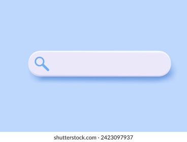 3D search bar. Browser button for website and UI design. Search form template. web search concept. 3d rendering. Vector illustration