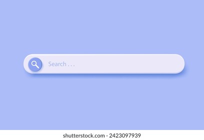 3D-Suchleiste. Browser-Schaltfläche für Website und UI-Design. Formularvorlage suchen. Suchbegriff. 3D-Darstellung. Vektorgrafik