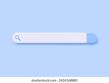 3D search bar. Browser button for website and UI design. Search form template. web search concept. 3d rendering. Vector illustration