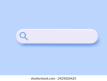 3D search bar. Browser button for website and UI design. Search form template. web search concept. 3d rendering. Vector illustration