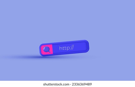 3d search bar http link hyperlink website icon vector illustration trendy symbols isolated on background.3d design cartoon style. 