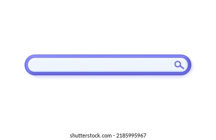 3D Search bar illustration. Navigation and search concept. Browser button for website and UI design. Modern vector in 3d style.