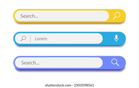 3d search bar Internet browser engine set isolated