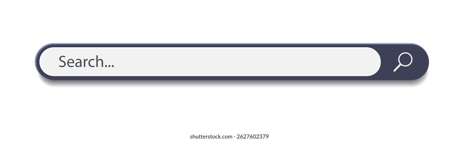 3d search bar Internet browser engine vector