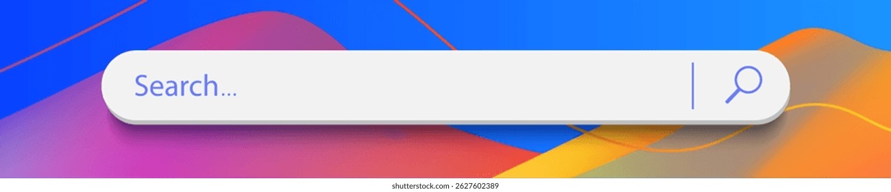 3d search bar Internet browser engine on abstract background