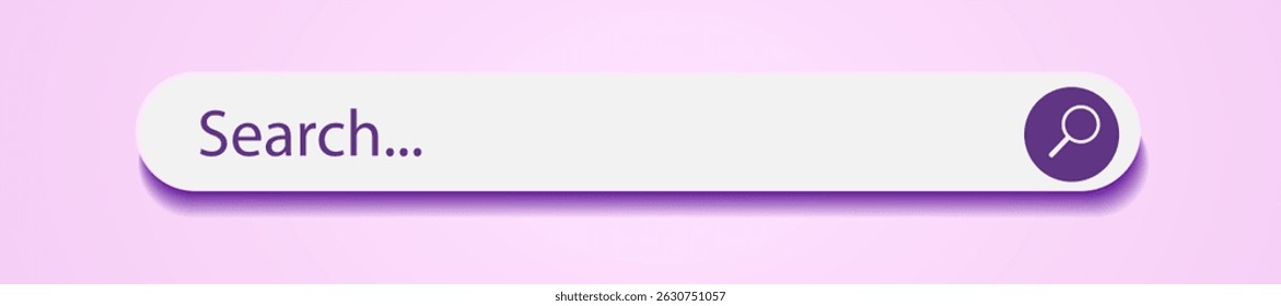 3d search bar Internet browser engine on pink background