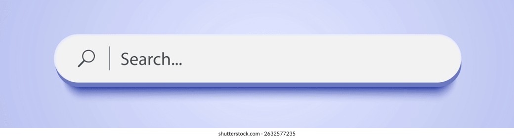 3d search bar Internet browser engine on purple background