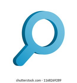 3d search icon vector illustration. 