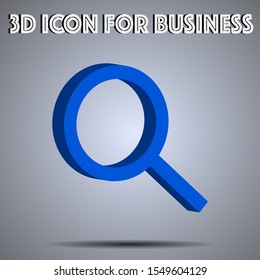 3D search, lens Icon vector illustration. Technology theme icon from iot set. Isometric flat seo design. Digital web objects and symbols for app, vlog, blog, business, social media
