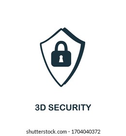 3D Security icon. Simple illustration from e-commerce collection. Creative 3D Security icon for web design, templates, infographics and more