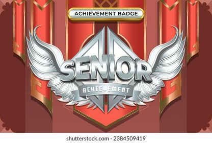 3D Senior Winged Achievement Badge