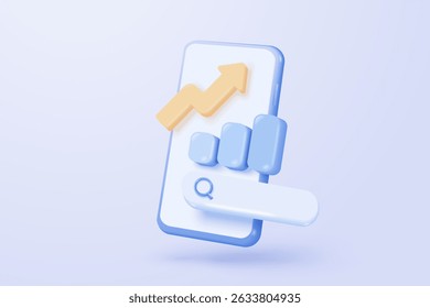 Ícone de otimização de seo 3D para mídia social de marketing. Interface para estratégia de análise da Web de planejamento de pesquisa. ilustração de renderização de vetor de ícone de botões de estratégia 3d seo