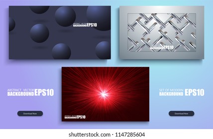 3D set of abstract colourful backgrounds. Modern Covers Template Design.   Set of Trendy Holographic Gradient shapes for Presentation, Magazines, Flyers, Annual Reports, Posters and Business Cards.