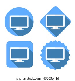 3d set blue tv icon Vector illustration EPS10