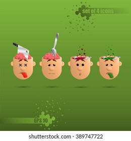 3D set of brain emotions