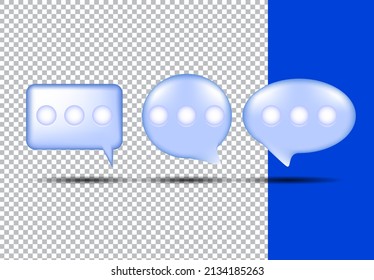 3d set bubble chat vector design